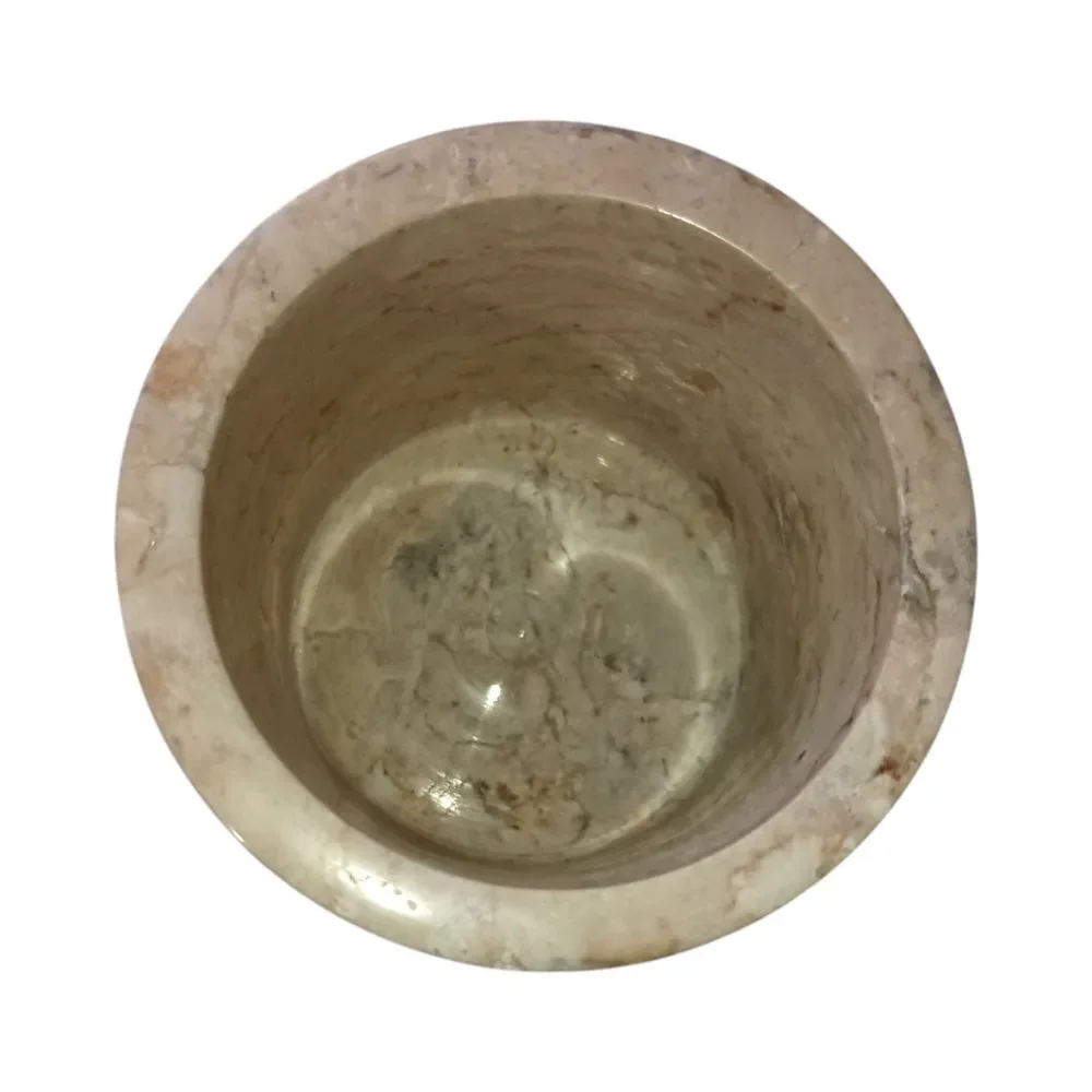 Vintage Travertine Marble Canister Bathroom HEAVY Beige Natural Stone Farmhouse.